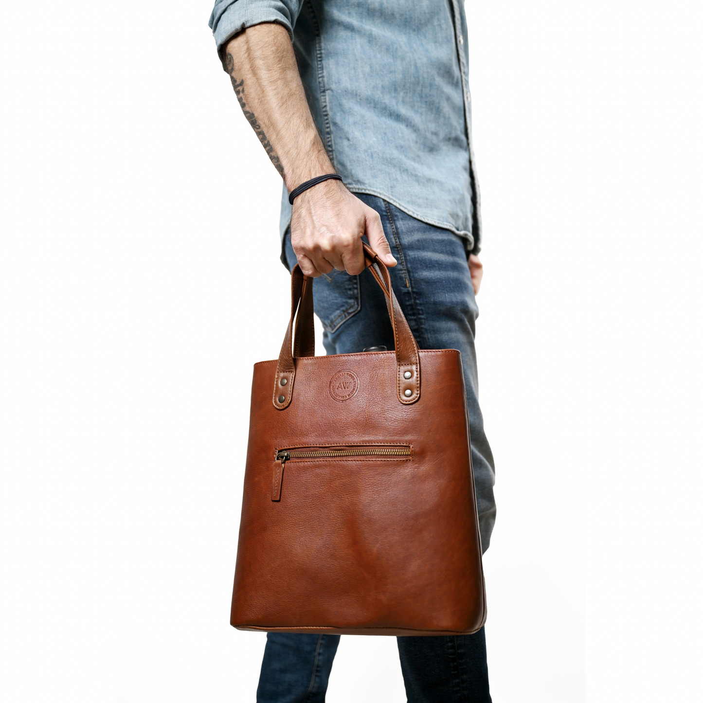 TWO WINE BOTTLE TOTE IN BLUE