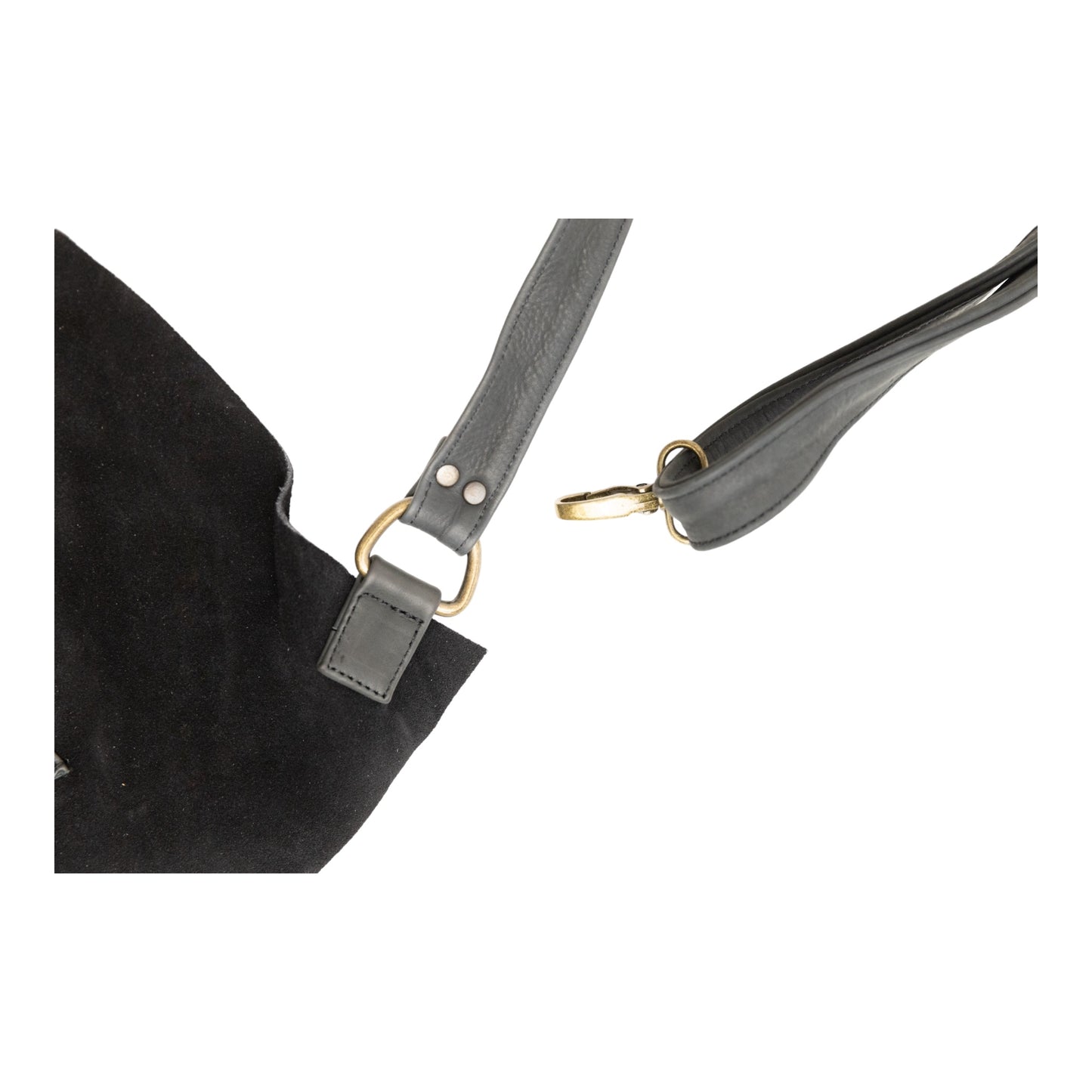 LEATHER APRON WITH POCKETS IN BLACK