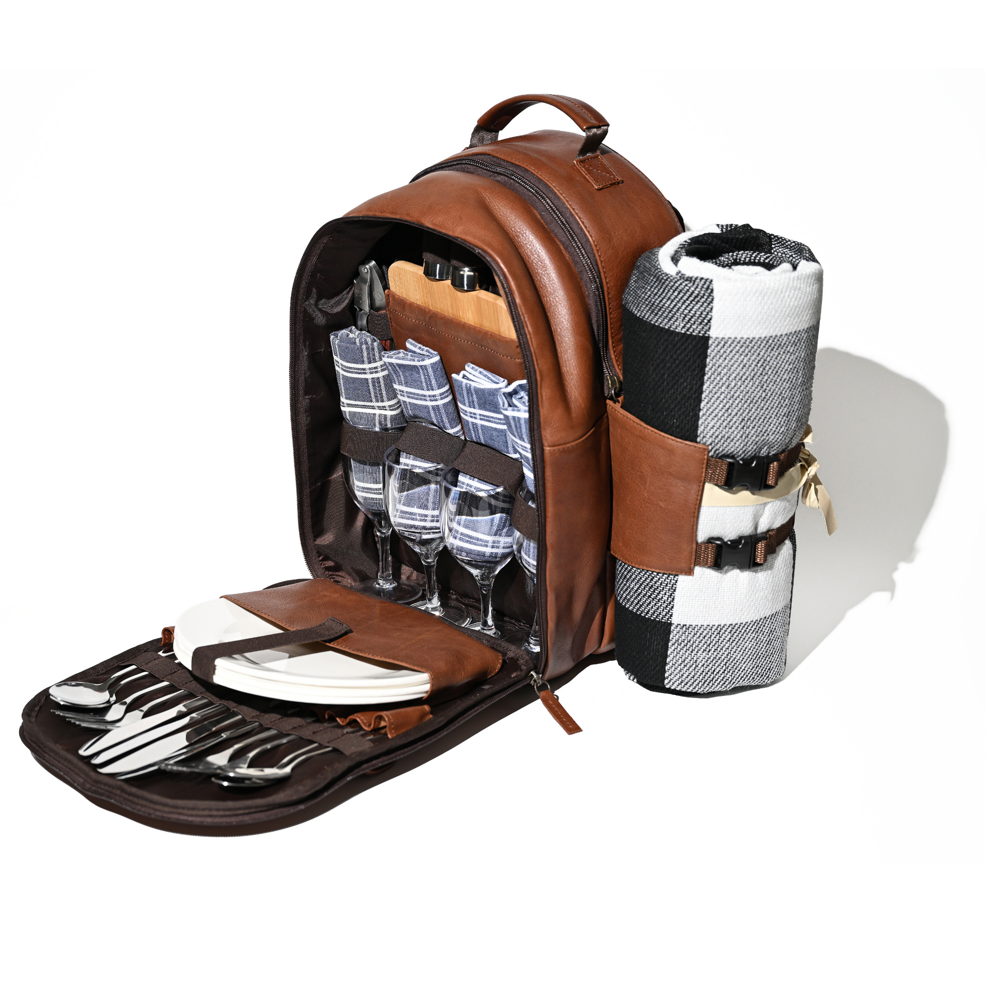 cool leather picnic backpack INSULATED PICNIC BACKPACK IN BLACK LEATHER – Argali Wines