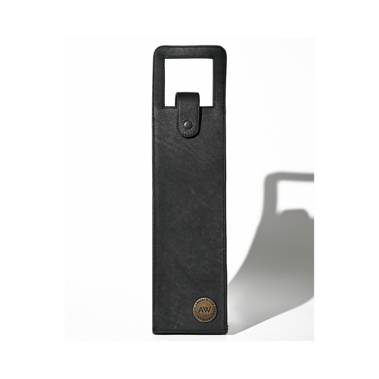 SINGLE WINE BOTTLE TOTE IN BLACK