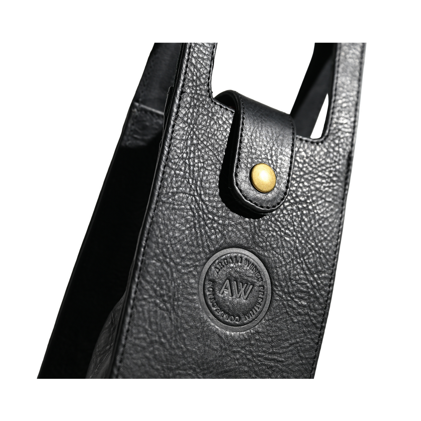 SINGLE WINE BOTTLE TOTE IN BLACK