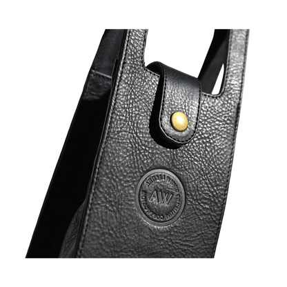 SINGLE WINE BOTTLE TOTE IN BLACK