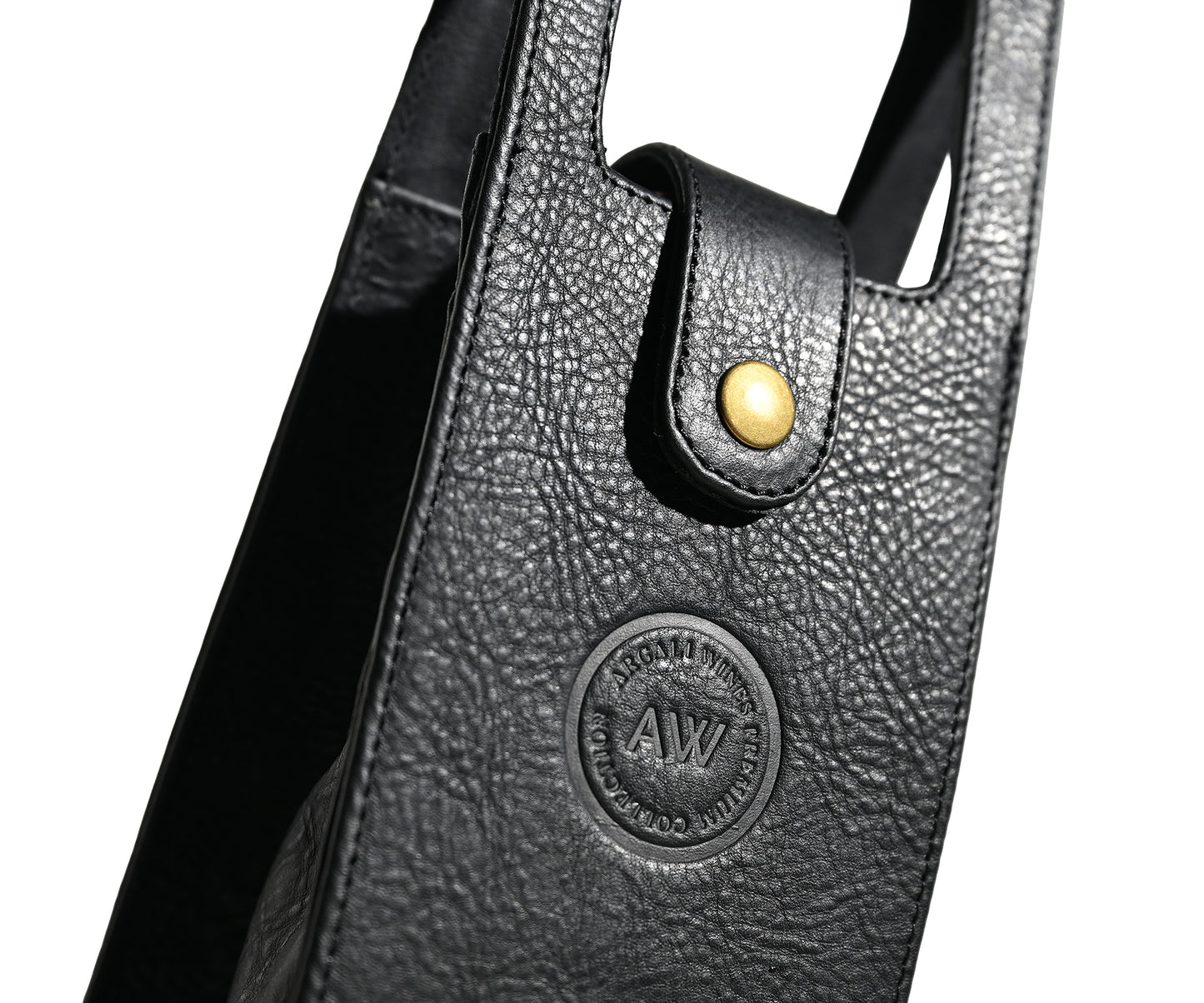 SINGLE WINE BOTTLE TOTE IN BROWN