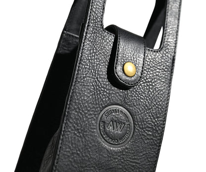 SINGLE WINE BOTTLE TOTE IN BROWN